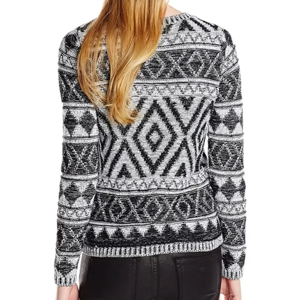 Lucky Brand Jacquard Pullover Sweater Cotton